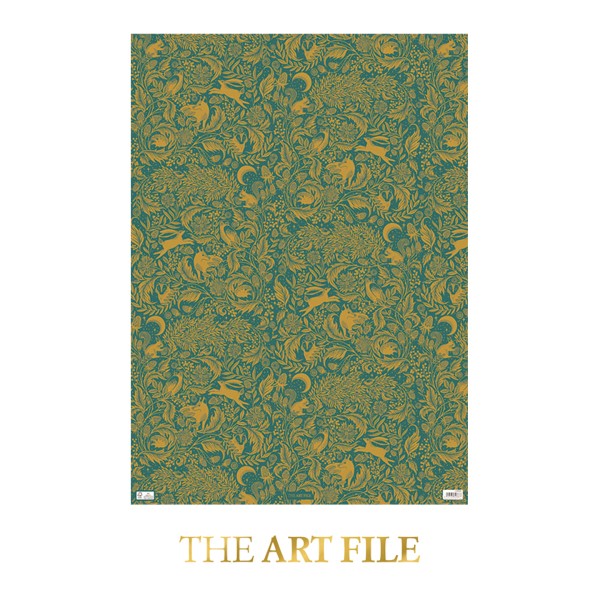 The Art File - Опаковъчна хартия "Гора и храсти" - зелено 1